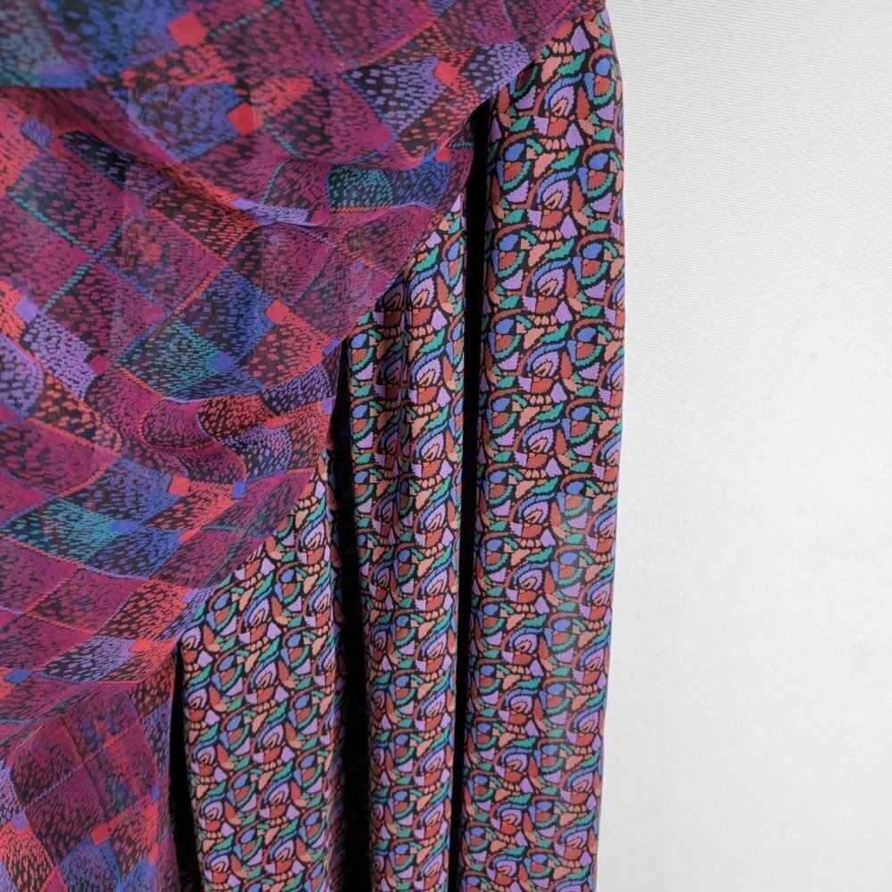 Vintage Koos Van Den Akker Abstract Overlay Midi Skirt Womens 4 USA - Picture 3 of 5